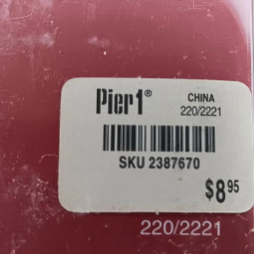 Pier One Glass Red Frosted Candleholders Star Bead Design New In Box